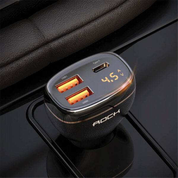 ROCK C301 60W Smart Digital Display Car Charger