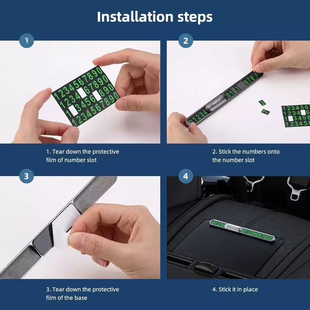 ROCK RAM0011 Metal Temporary Parking Card with Dual Phone Numbers