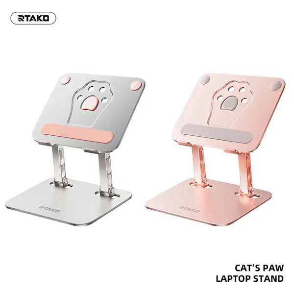 RTAKO L49 Heavy-Duty Carbon Steel Laptop and Tablet Stand with Cute Claw Pattern