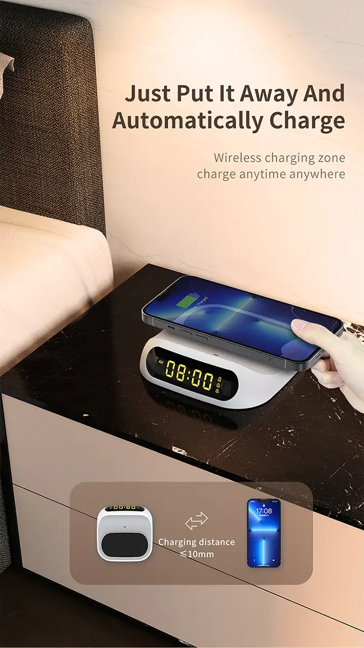 Recci RCW-22 15W Wireless Charger With Clock