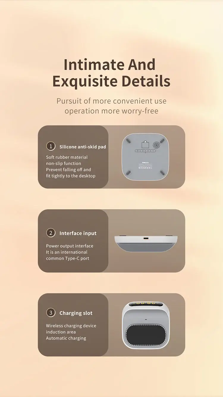 Recci RCW-22 15W Wireless Charger With Clock