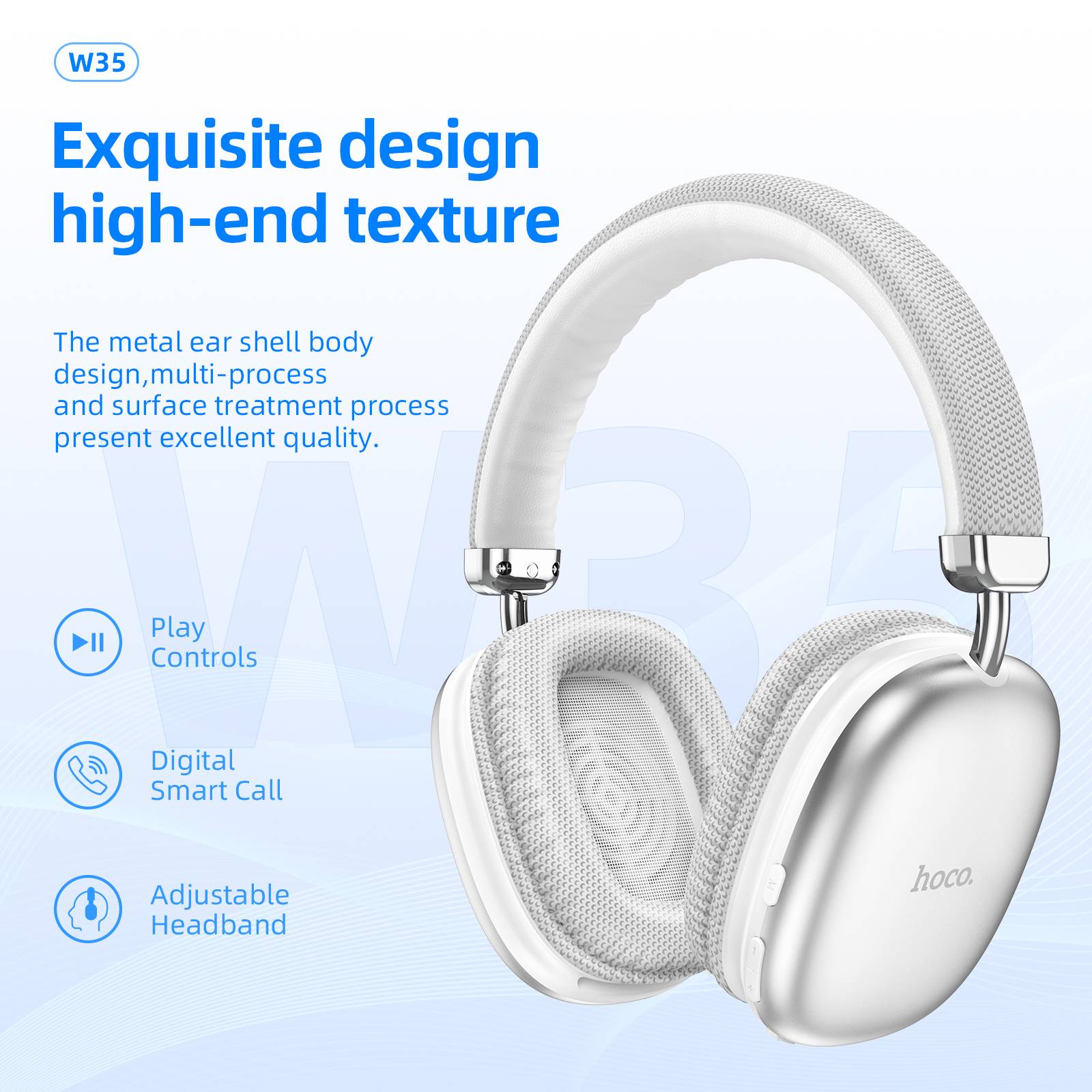 Hoco W35 Extra Bass Noise Cancellation Wireless Headphone