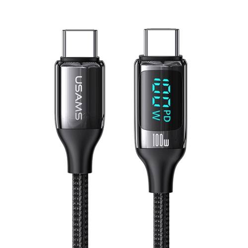 USAMS US-SJ559 U78 100W PD USB-C to USB-C Fast Charging Digital Data Cable 3m (Black)