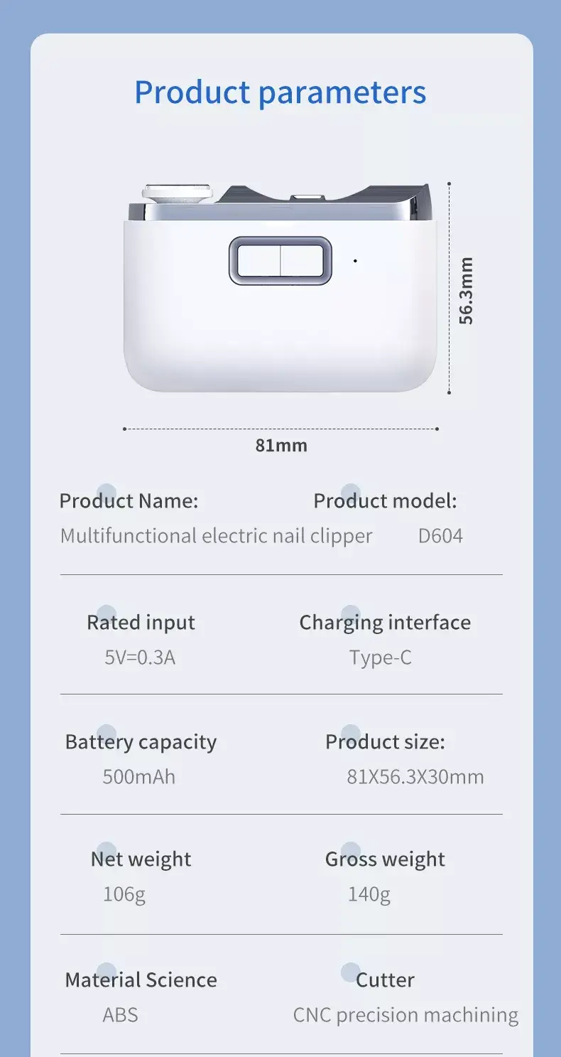 SHOWLON Electric Nail Clipper LQ-DDZJD01