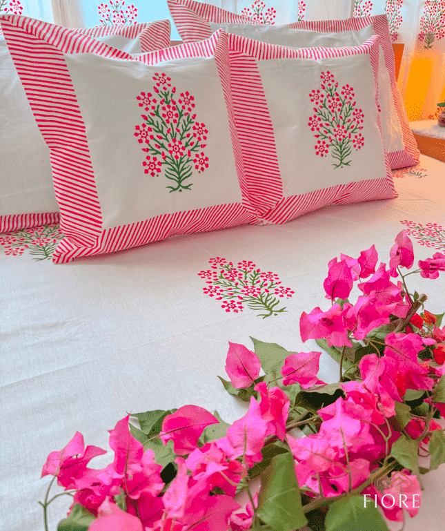 Luxury Hand Block Cotton Bed sheet. 