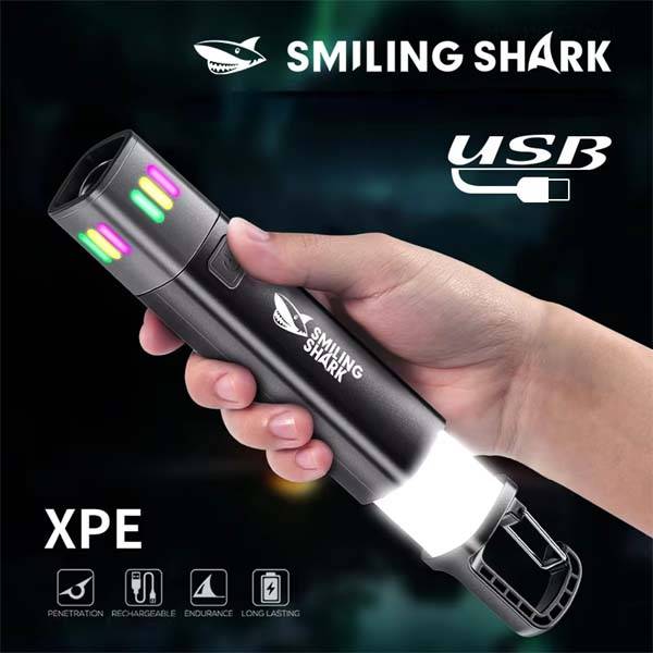 Smiling Shark SD-1018A High-Power Outdoor Flashlight with Side Floodlight 
