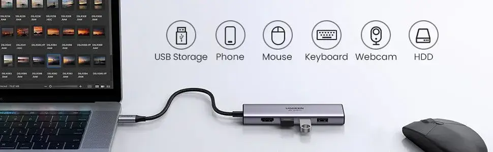 UGREEN CM195 6-in-1 USB-C HUB with PD Power Supply