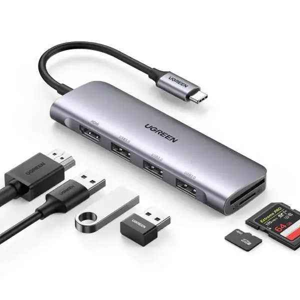 UGREEN CM195 6-in-1 USB-C HUB with PD Power Supply