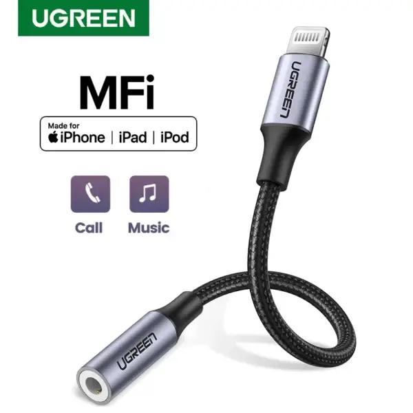 UGREEN Lightning to 3.5mm Headphones Adapter [MFi Certified]