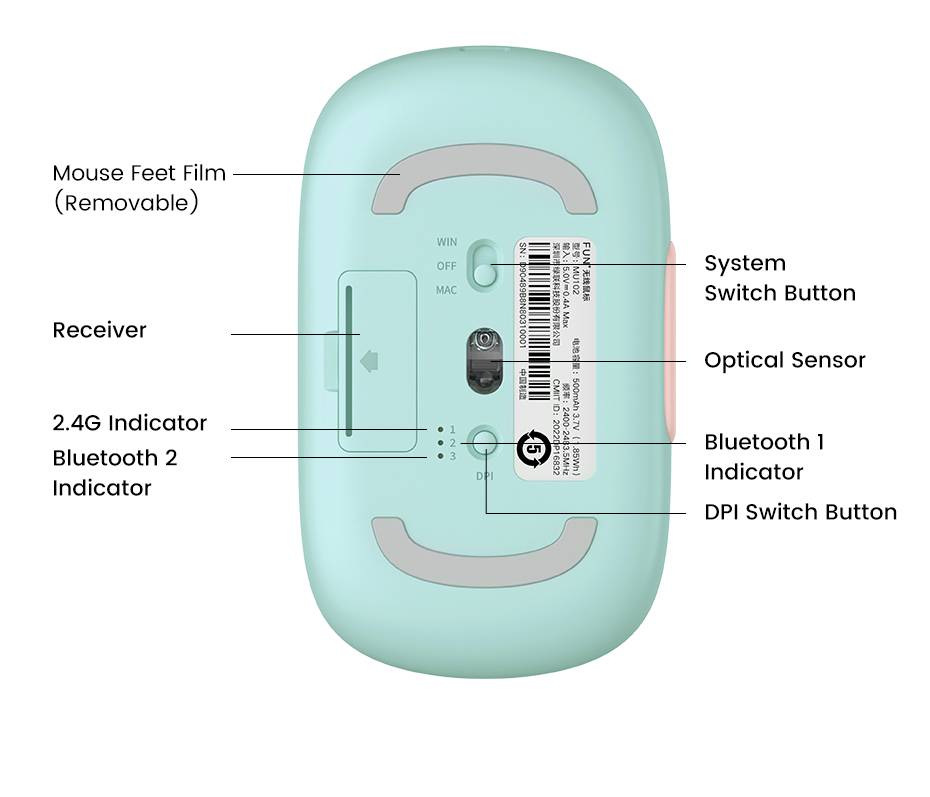 UGREEN Rechargable Dual Mode Wireless Mouse 4000DPI MU102