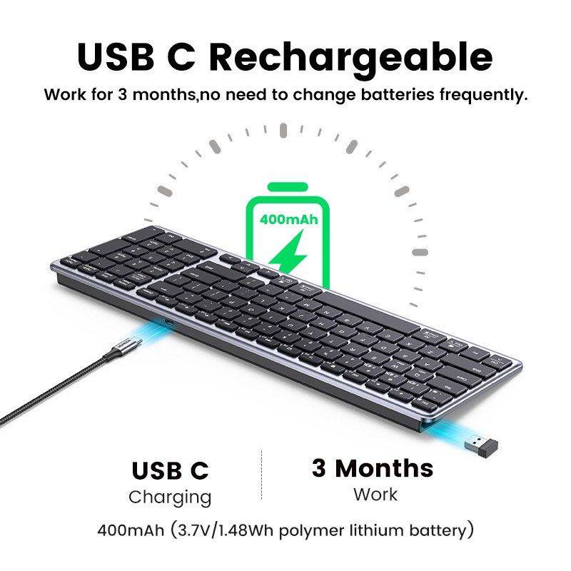 UGREEN Wireless Bluetooth Membrane Keyboard