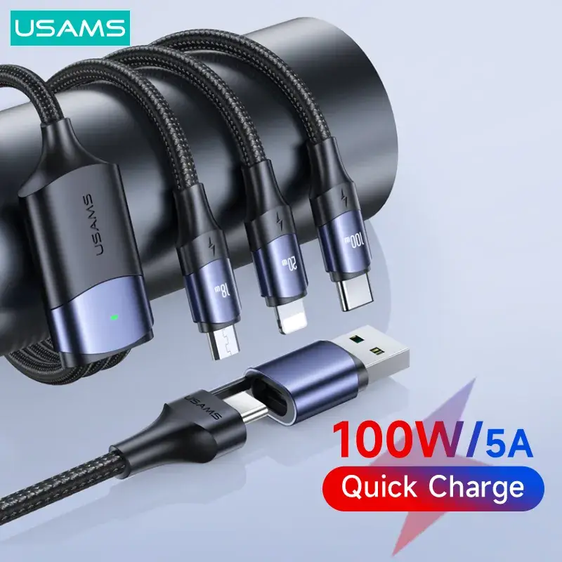 USAMS US-SJ511 U71 All in One Aluminum Alloy Fast Charging & Data Cable