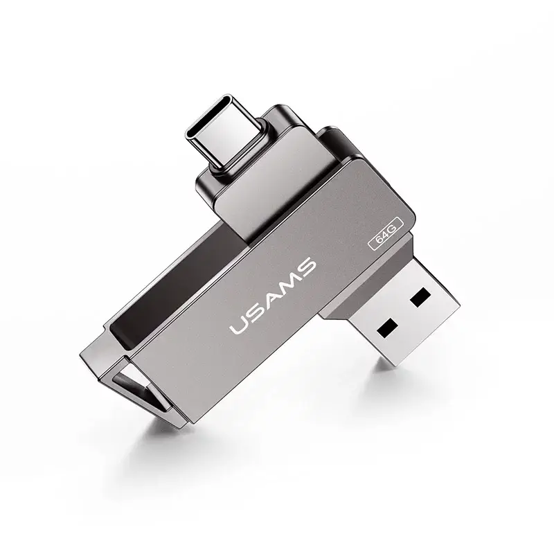 USAMS Type-C+USB3.0 Rotatable High Speed Flash Drive 64GB/128GB/256GB