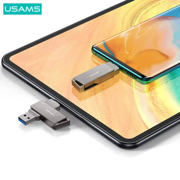 USAMS Type-C+USB3.0 Rotatable High Speed Flash Drive 64GB/128GB/256GB