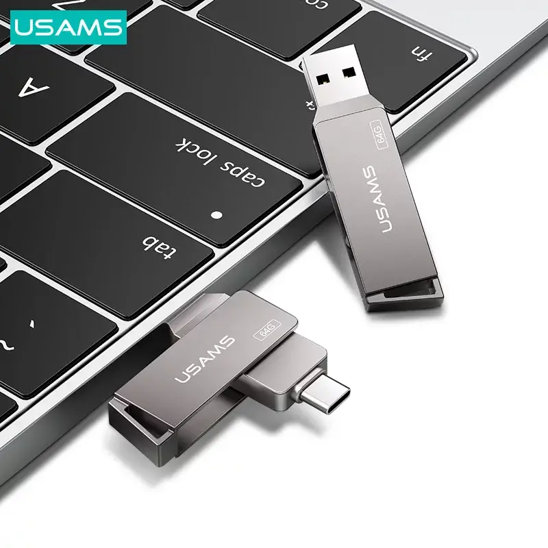 USAMS Type-C+USB3.0 Rotatable High Speed Flash Drive 64GB/128GB/256GB