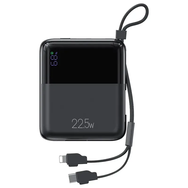 USAMS US-CD186 PD 20W Digital Display 10000mAh Mini Power Bank With Lanyard