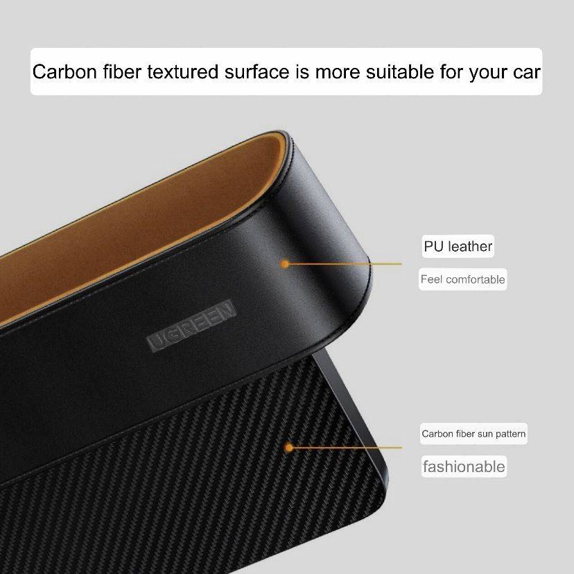 Ugreen Carbon Fiber Leather Textured Car Seat Gap Organizer