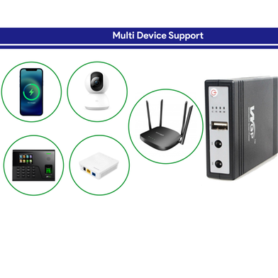 WGP Mini UPS for Router & ONU with 5V/9V/12V Output Up to 8 Hours Backup