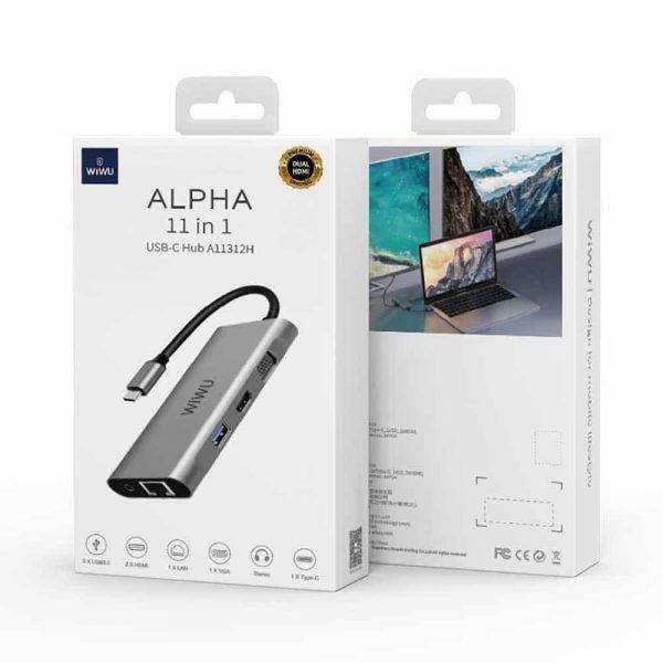 WiWU Alpha 8 in 1 USB-C Hub A831HRT