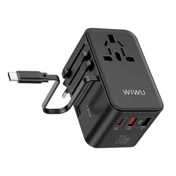 WiWU Wi-UA004 70W GaN Universal Charger with Integrated Type-C Cable