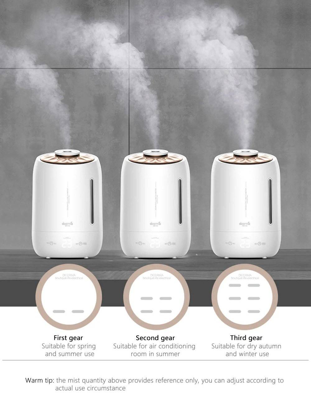 Xiaomi DEERMA 5L DEM F600 Ultrasonic Purifying Mist Maker Humidifier