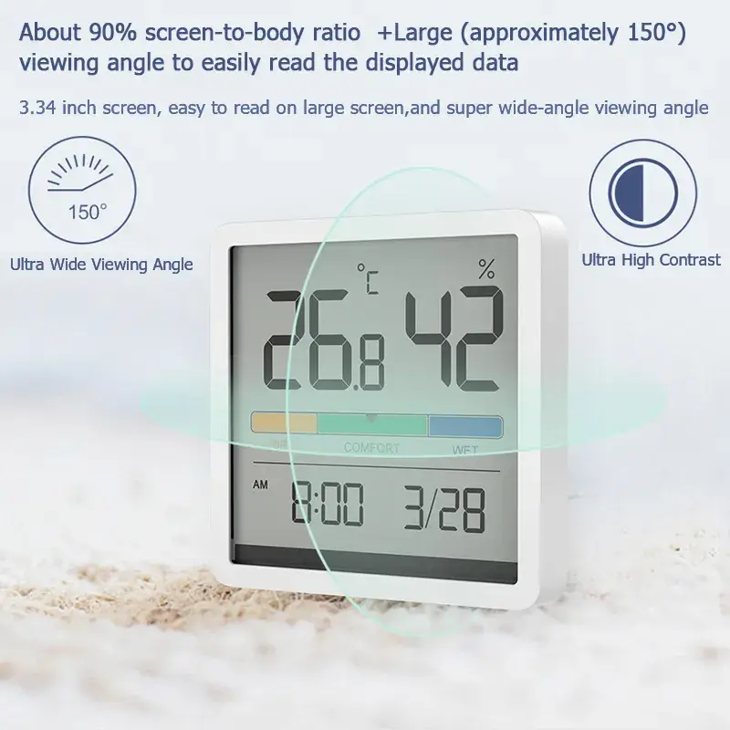 Xiaomi MIIIW Digital LCD Temperature Humidity Thermometer Hygrometer Clock