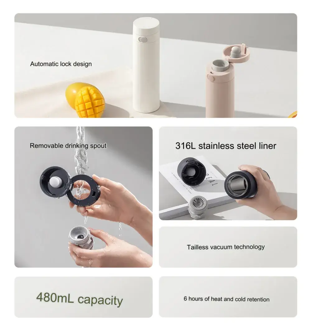 Xiaomi Mijia 480ml Thermos Cup Flip Version 2