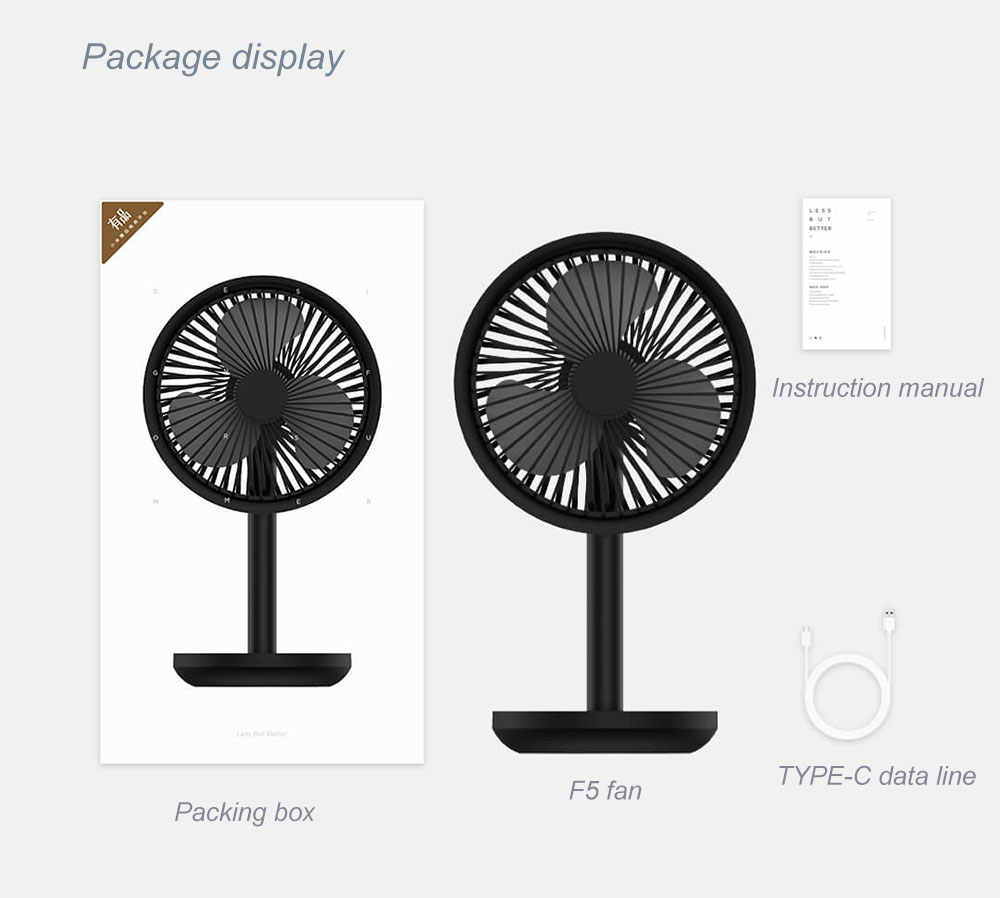 Xiaomi Solove F5 USB Rechargeable 4000mAh Desktop Fan