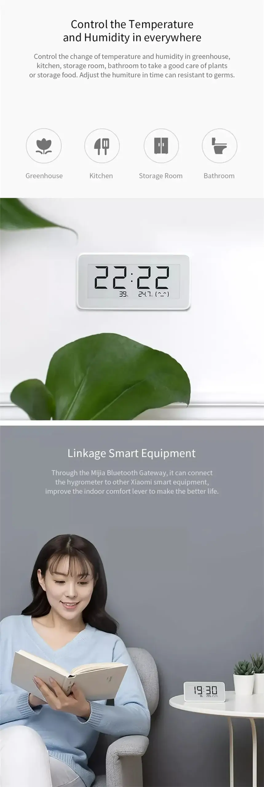 Xiaomi Mi Smart Digital Temperature & Humidity Monitor Clock