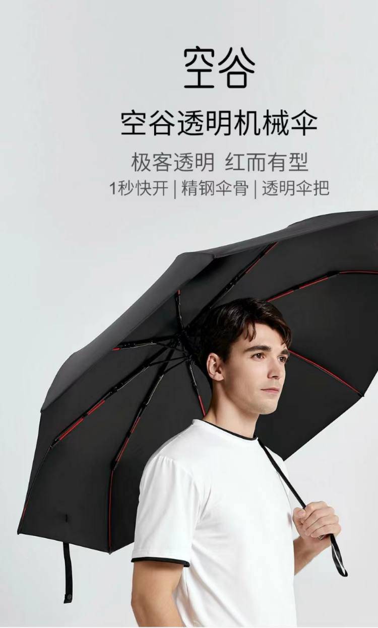 Xiaomi Youpin Empty Valley Mechanical Transparent Handle Automatic 50V UV Protection Umbrella