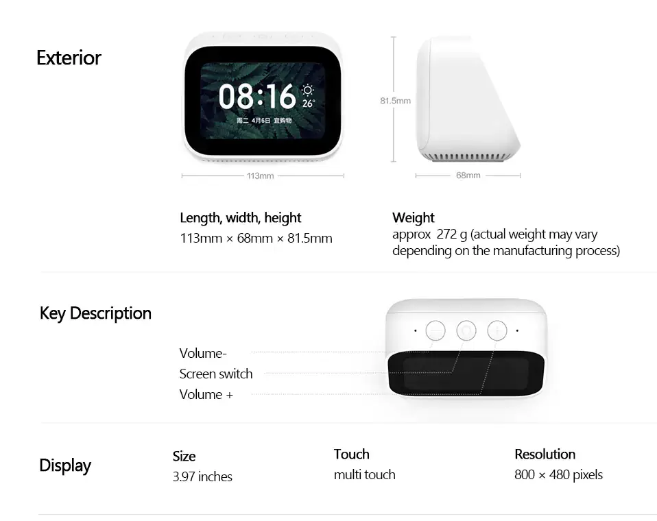 Xiaomi Ai Touchscreen Speaker Your Smart Assistant with Alarm & Music Playback