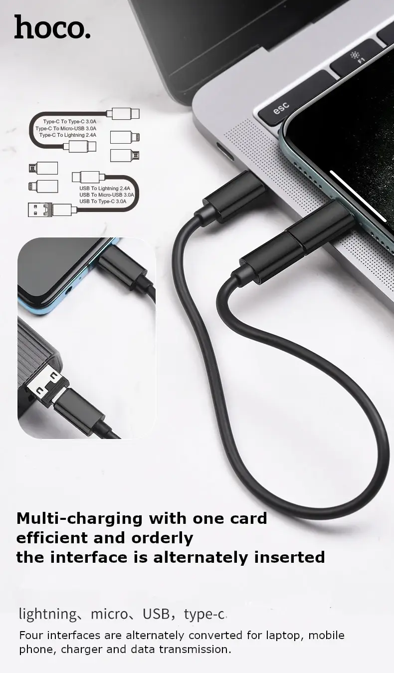 Hoco u86 versatile portable charging data cable with stylish case