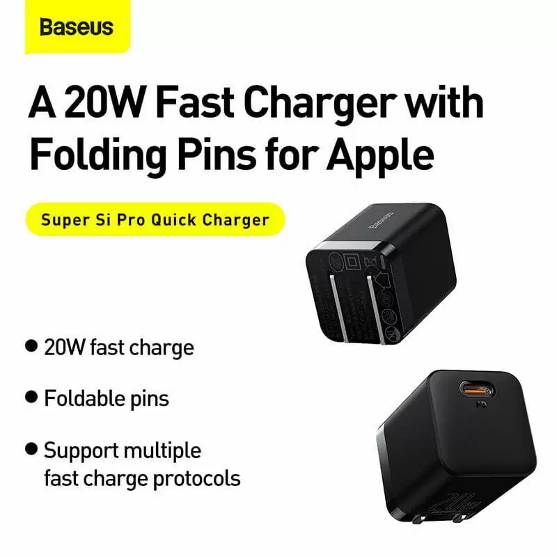 Baseus 20w Super Si Pro Quick Charger with Type-C to Lightning Cable