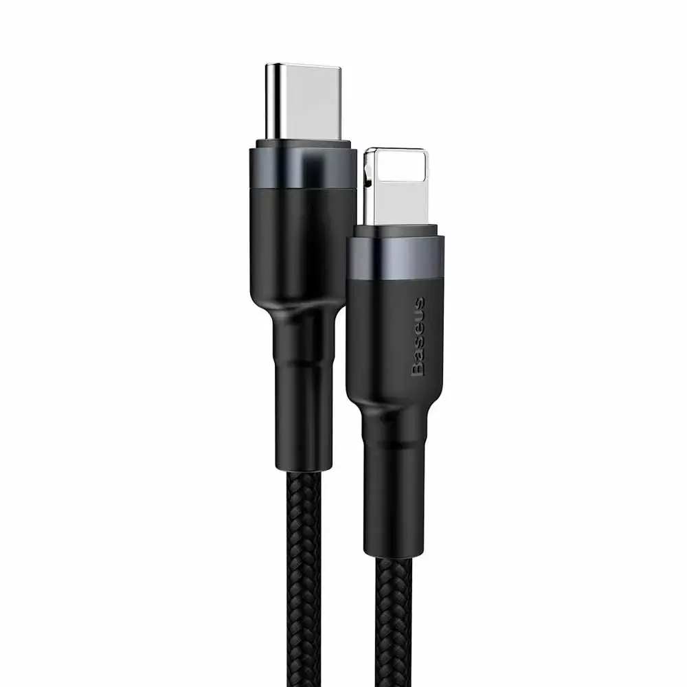 Baseus Cafule Durable Nylon Braided USB Type C To PD/Lightning 18W QC3.0 1m Cable