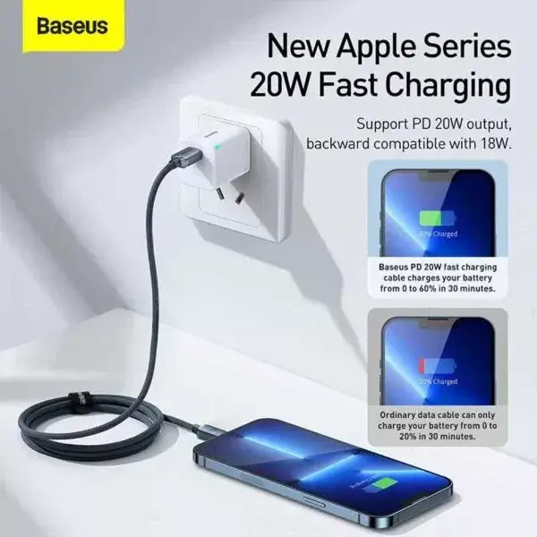 Baseus Crystal Shine Series 20W Fast Charging Cable Type-C to Lightning