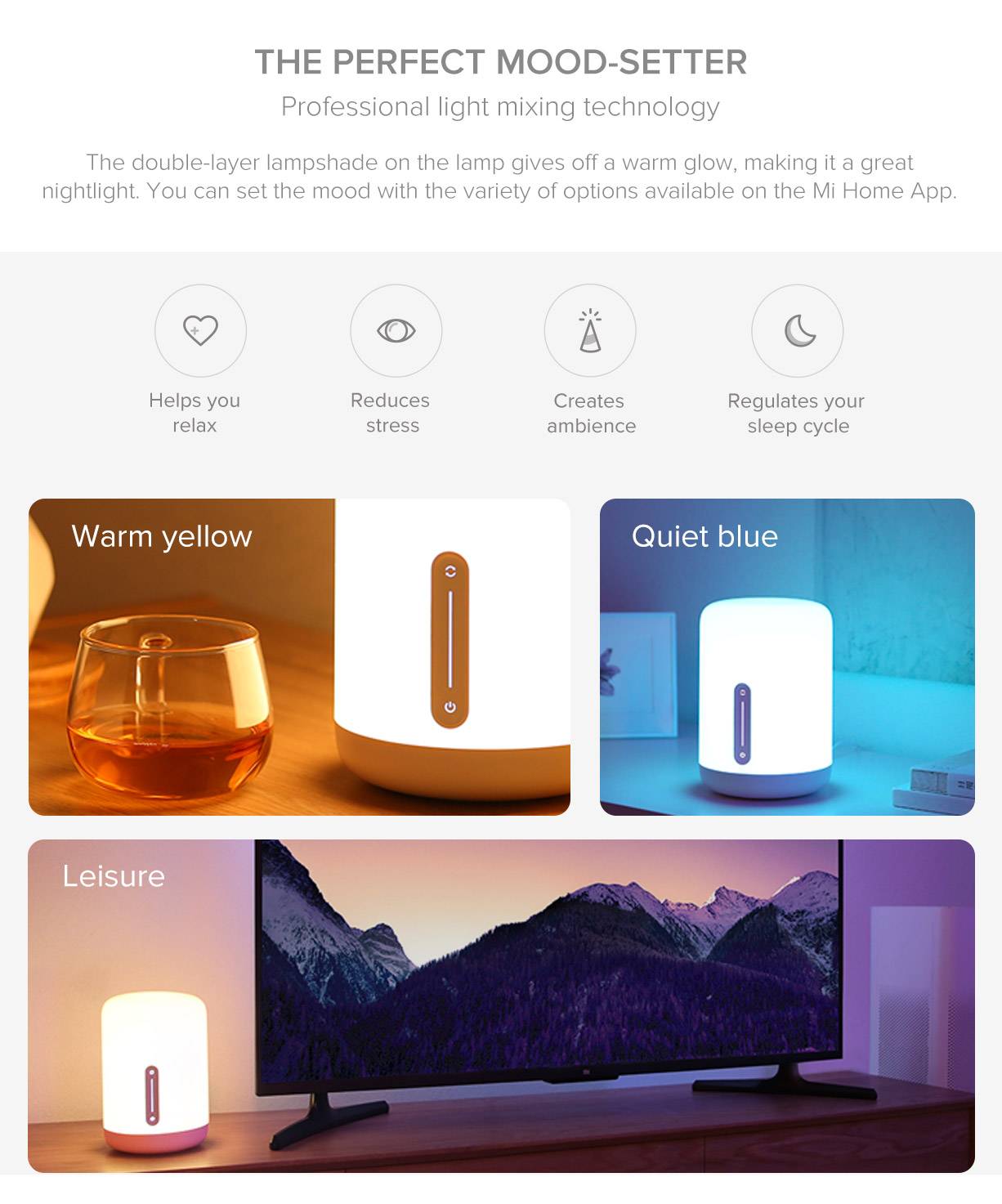 Mi Smart Bedside Lamp 2 Work with Apple Homekit, Siri, APP Remote Control