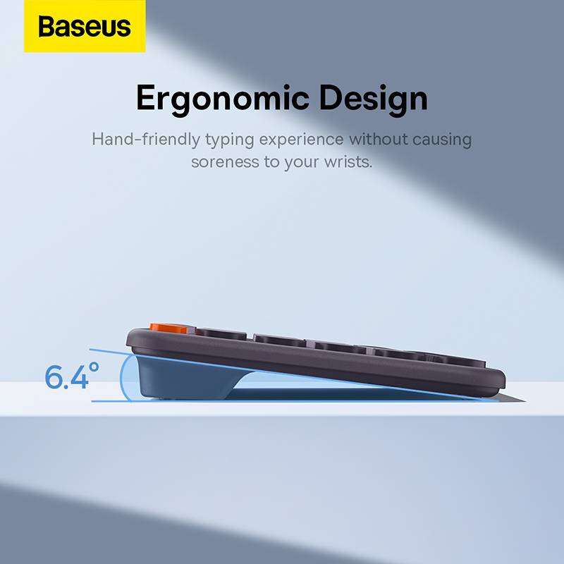 Baseus K01A Wireless Tri-Mode Keyboard Ergonomic Design Multi-Connection with High Portability - Black