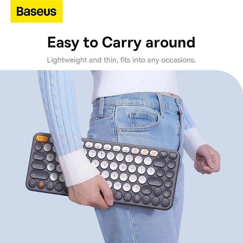 Baseus K01A Wireless Tri-Mode Keyboard Ergonomic Design Multi-Connection with High Portability - Black