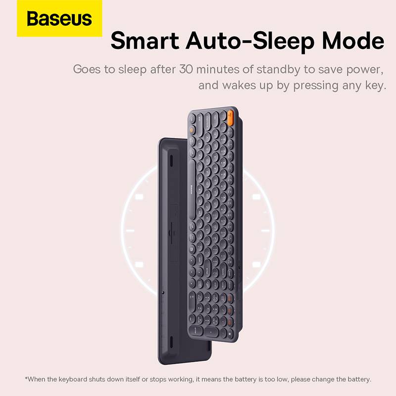 Baseus K01A Wireless Tri-Mode Keyboard Ergonomic Design Multi-Connection with High Portability - Black