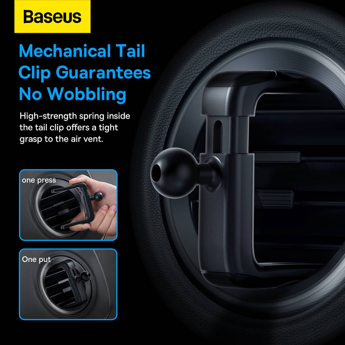 Baseus Metal Age II Gravity Car Mount (Round Air Vent Version)