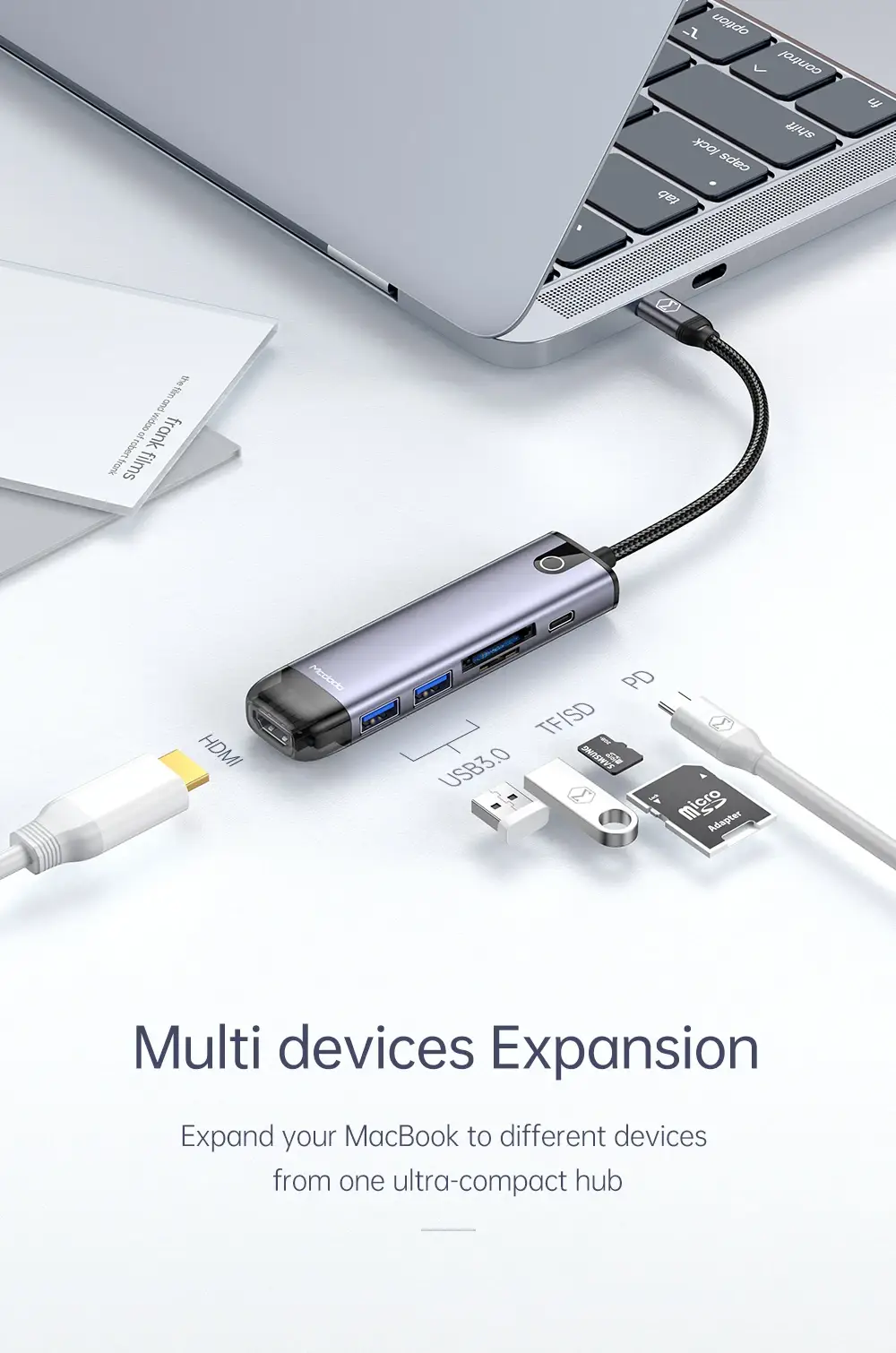 Mcdodo 6 in 1 Multifunctional USB-C Hub Docking Station Adapter