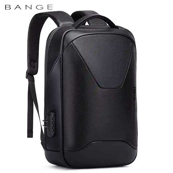 Bange BG6621 Sophisticated Style Meets Secure Tech  Genuine Leather Laptop Backpack (15.6")