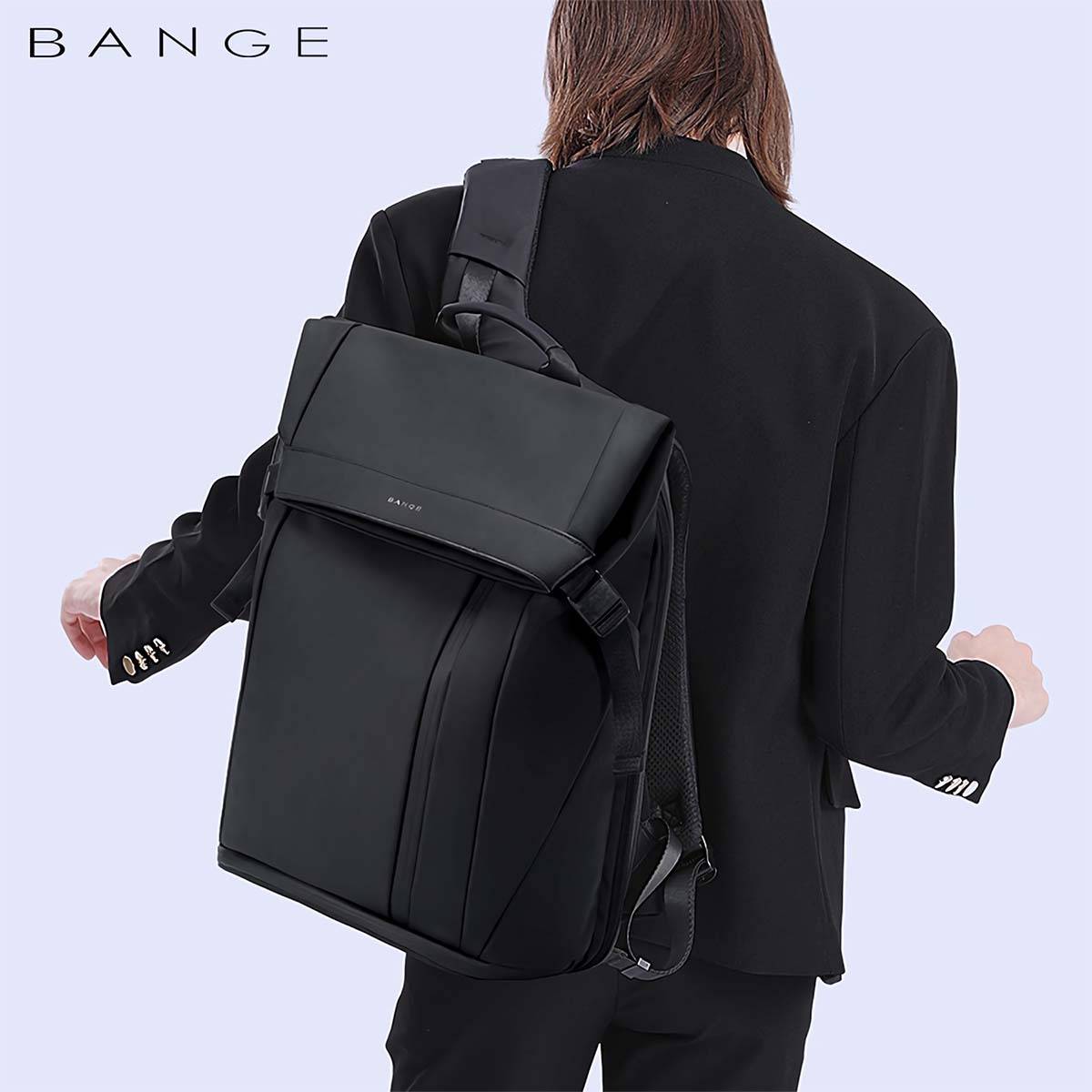 BANGE BG-7700 Elevate Your Hustle Premium Business Backpack for 15.6" Laptops (Black)