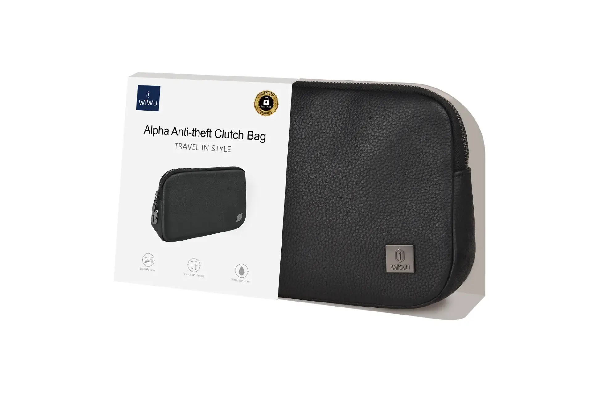 WiWU Alpha Anti-theft Fingerprint Lock Clutch Bag