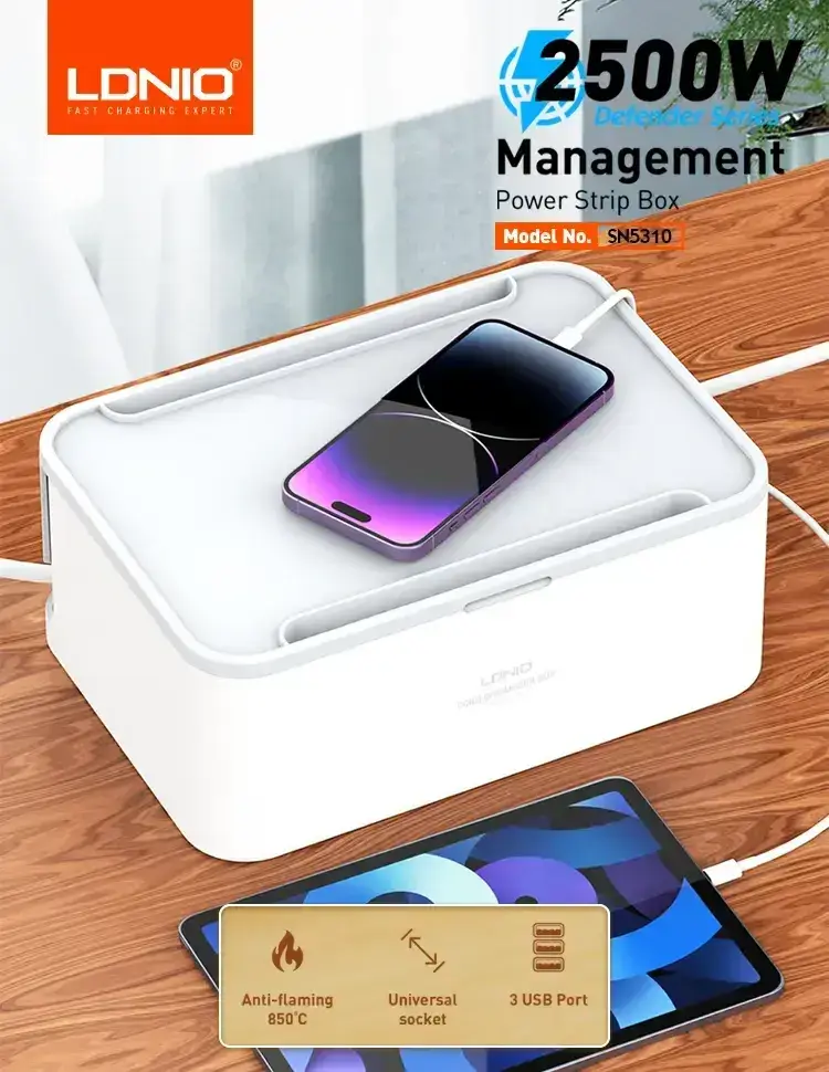 LDNIO SN5310 Power Strip Management Box 2500W Defender Series