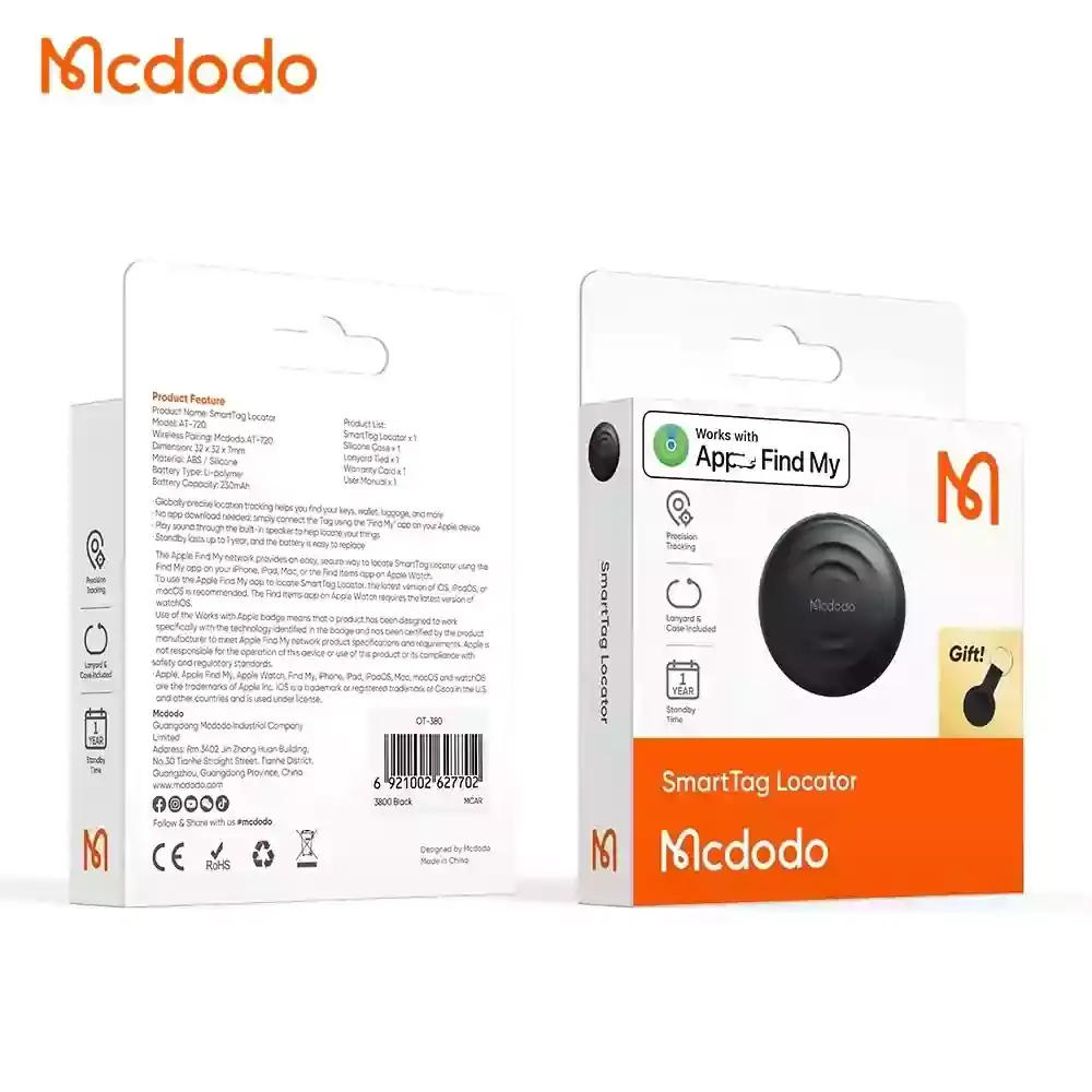 MCDODO AT-720 Smart GPS Tracker & Anti-Lost Device with SmartTag Locator