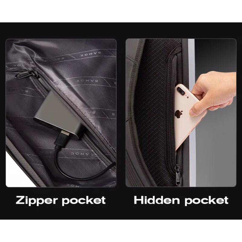 Bange BG-7682 Ultra-Thin Hard Shell Backpack with Smart Lock