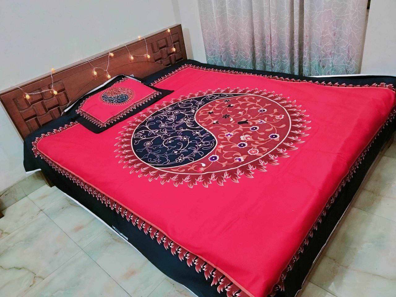 Cotton King Size Bedsheet New Collection marbel  (৩ পিসের সেট)