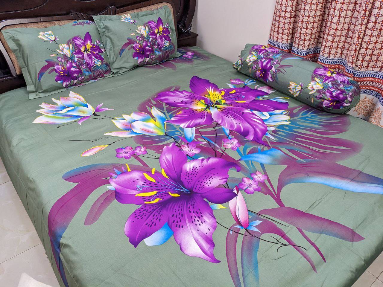 100% cotton premium quality Bedsheets  (৩ পিসের সেট)