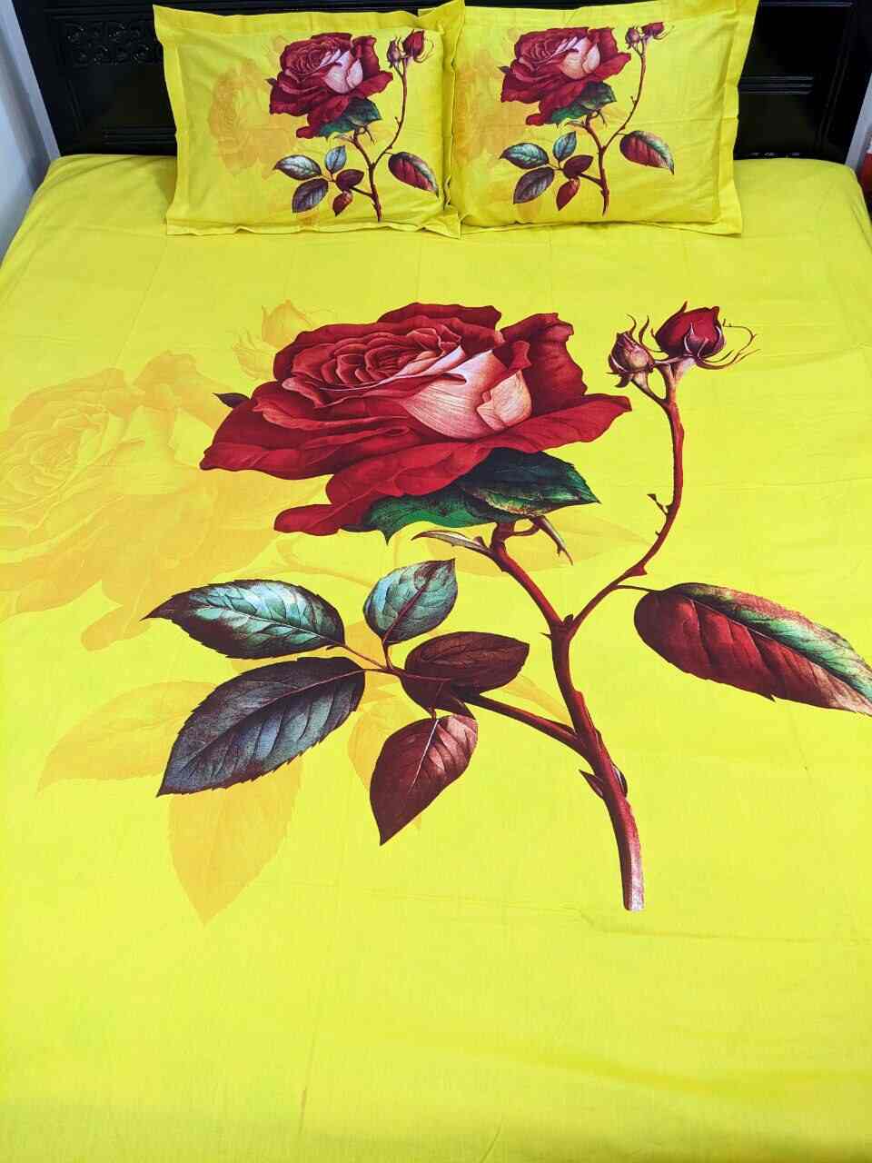 100% Twill Fabric High Quality Standard Design Bedsheet  (৩ পিসের সেট)